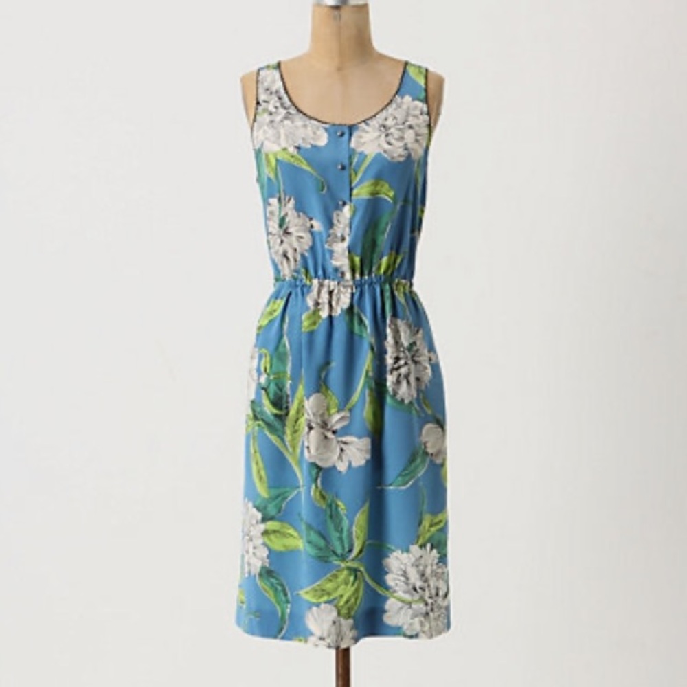 Anthro by Moulinette Soeurs Calliope Silk Floral Dress